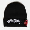 Mens Zoo York | Zoo York Mens Logo Foldup Beanie Black