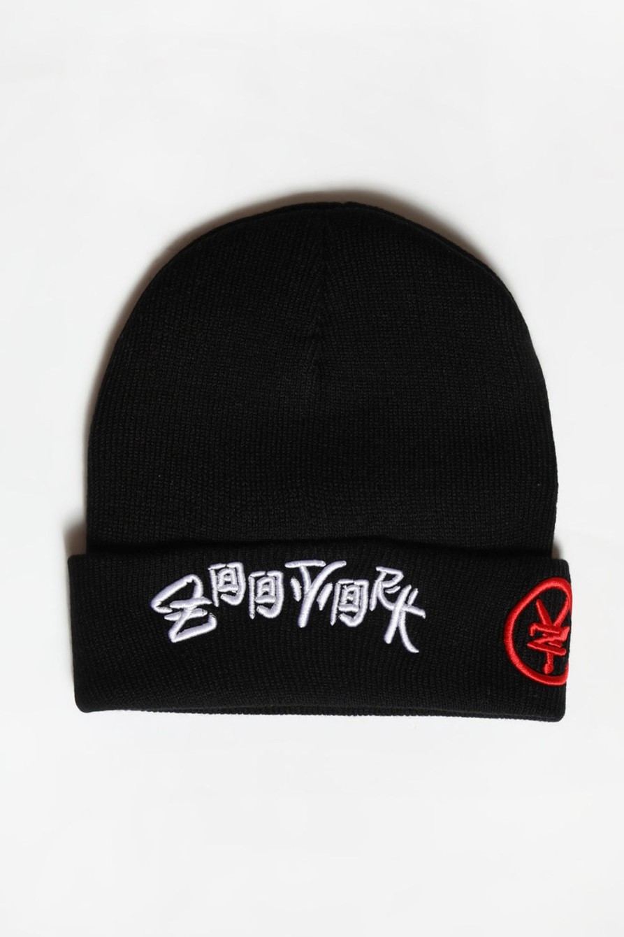 Mens Zoo York | Zoo York Mens Logo Foldup Beanie Black