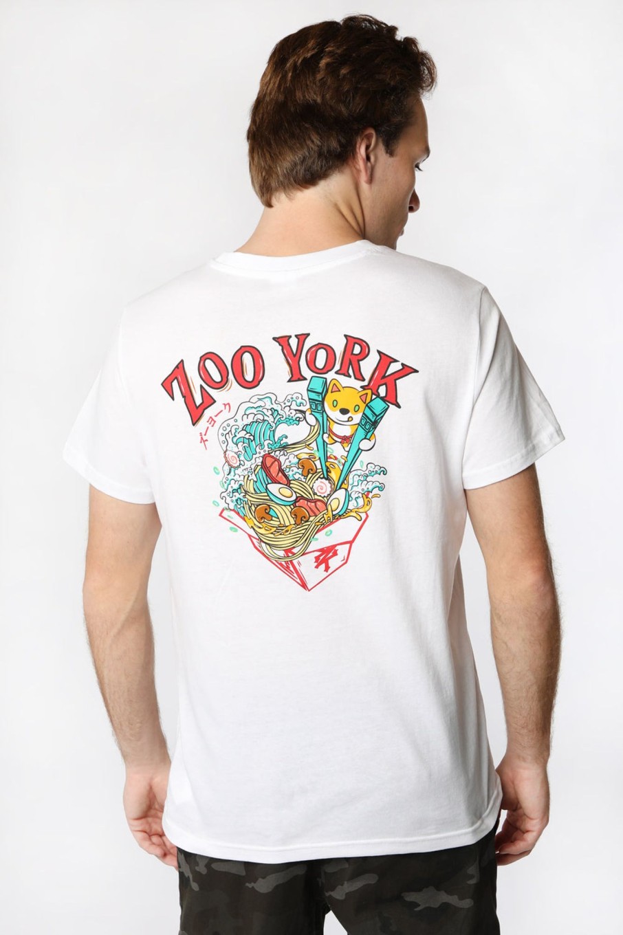 Mens Zoo York | Zoo York Mens Take-Out Print T-Shirt White