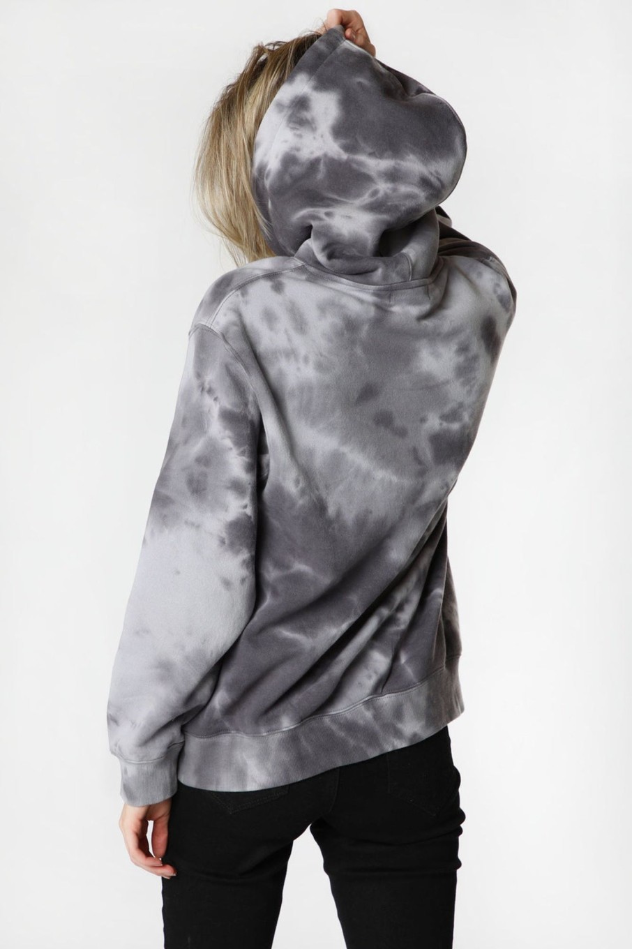 Womens Sovrn Voices | Womens Sovrn Voices Tie-Dye Hoodie Black With White