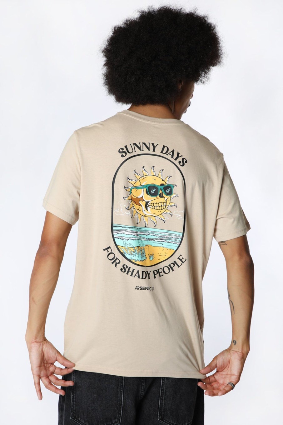 Mens Arsenic | Arsenic Mens Sunny Days Graphic T-Shirt Natural