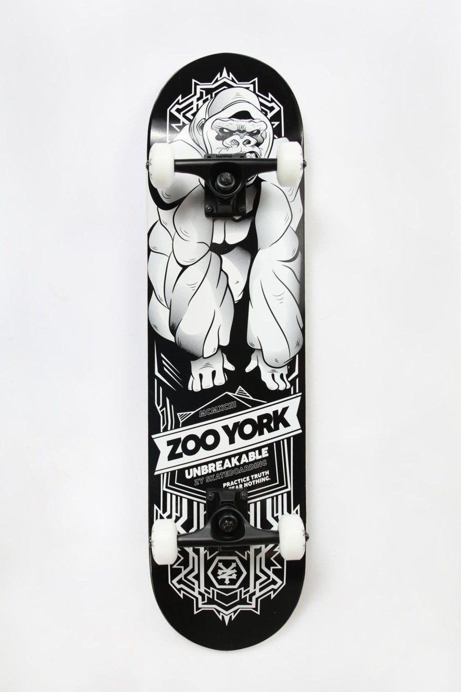 Skate Zoo York | Zoo York Gorilla Skateboard 8" Black With White