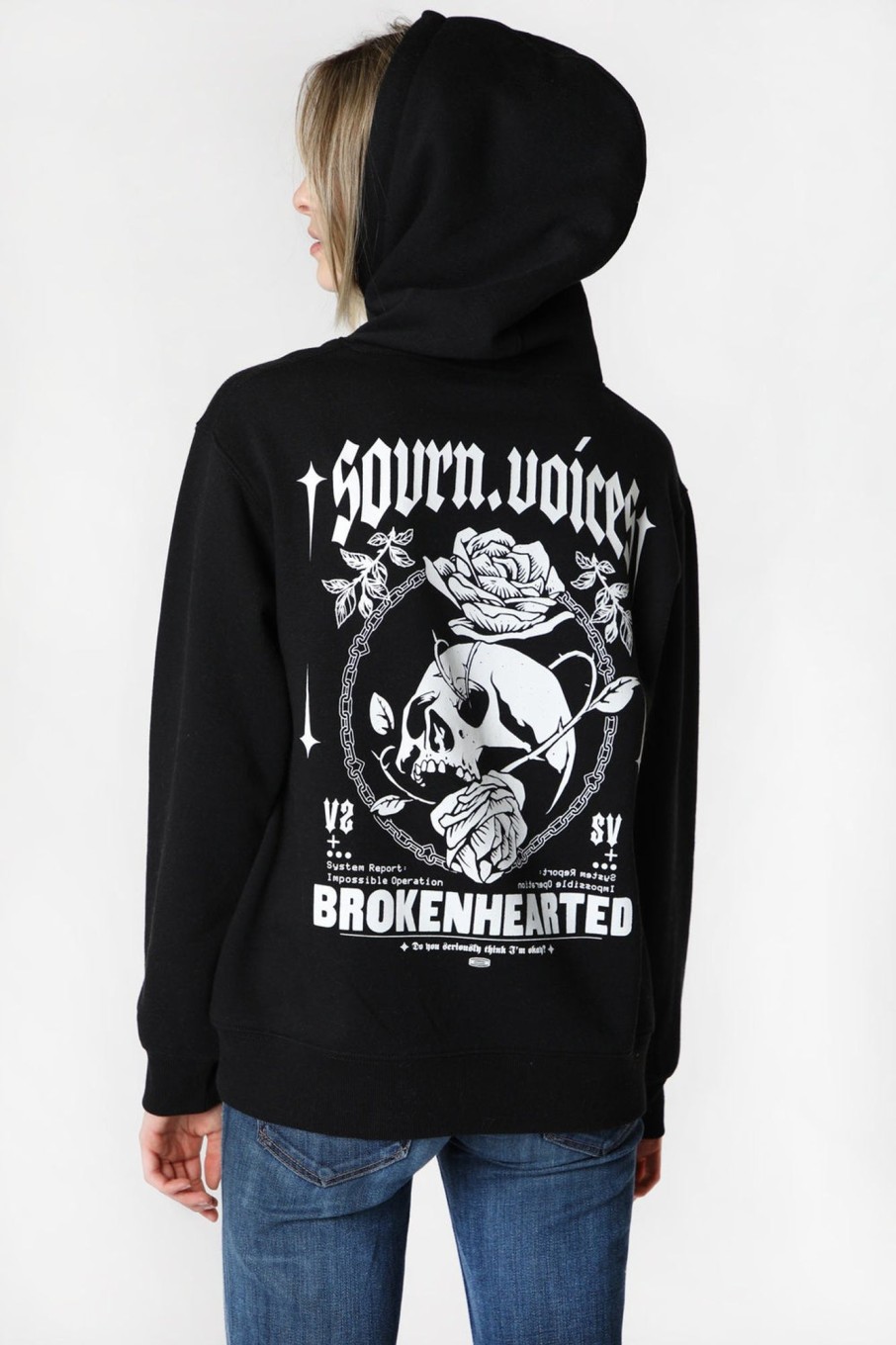 Womens Sovrn Voices | Womens Sovrn Voices Brokehearted Graphic Hoodie Black