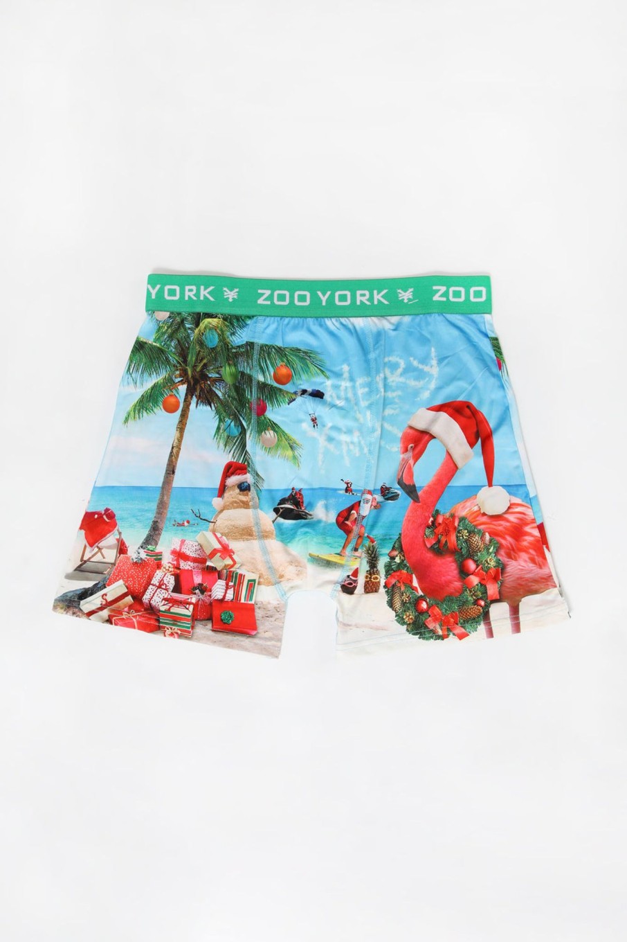 Mens Zoo York | Zoo York Mens Xmas Beach Boxer Brief Light Blue