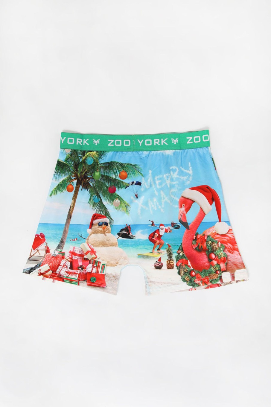 Mens Zoo York | Zoo York Mens Xmas Beach Boxer Brief Light Blue