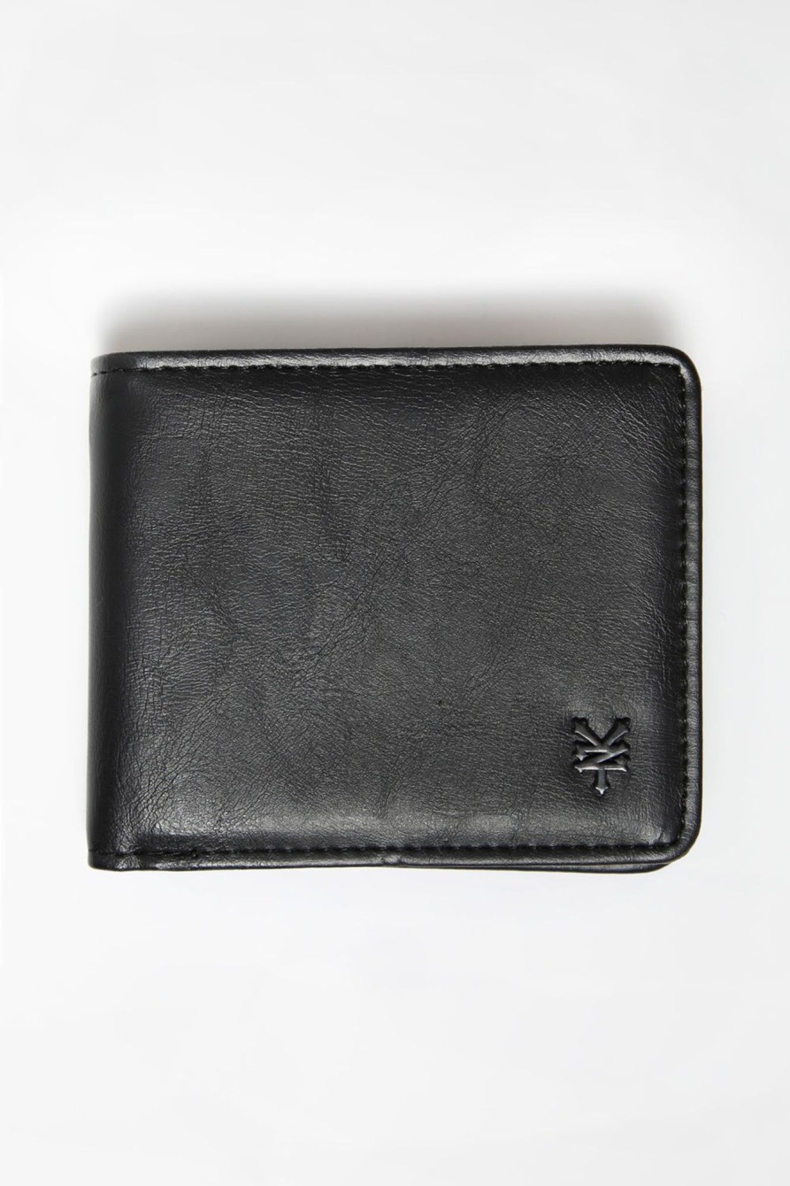 Mens Zoo York | Zoo York Faux Leather Wallet Black