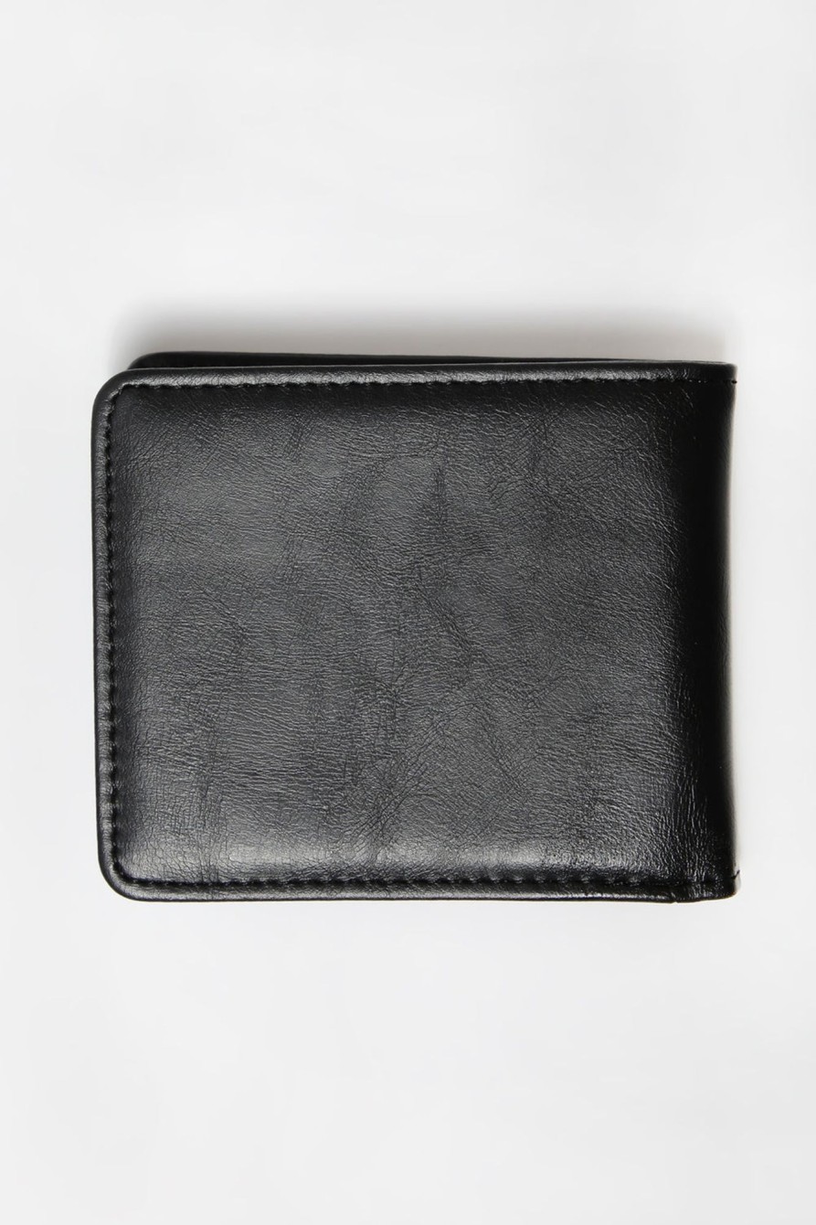 Mens Zoo York | Zoo York Faux Leather Wallet Black