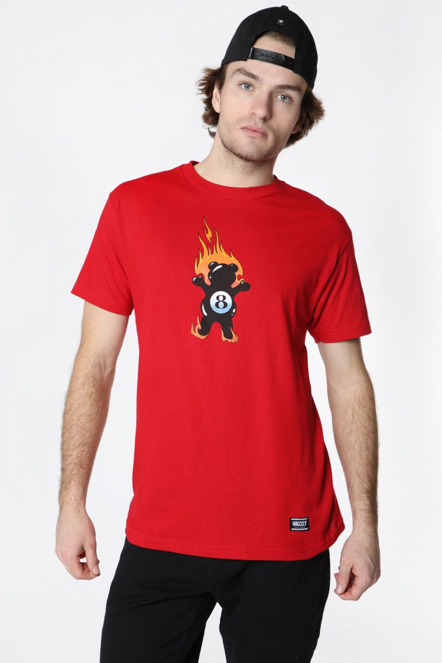 Mens Grizzly | Grizzly Behind The 8Ball T-Shirt Red