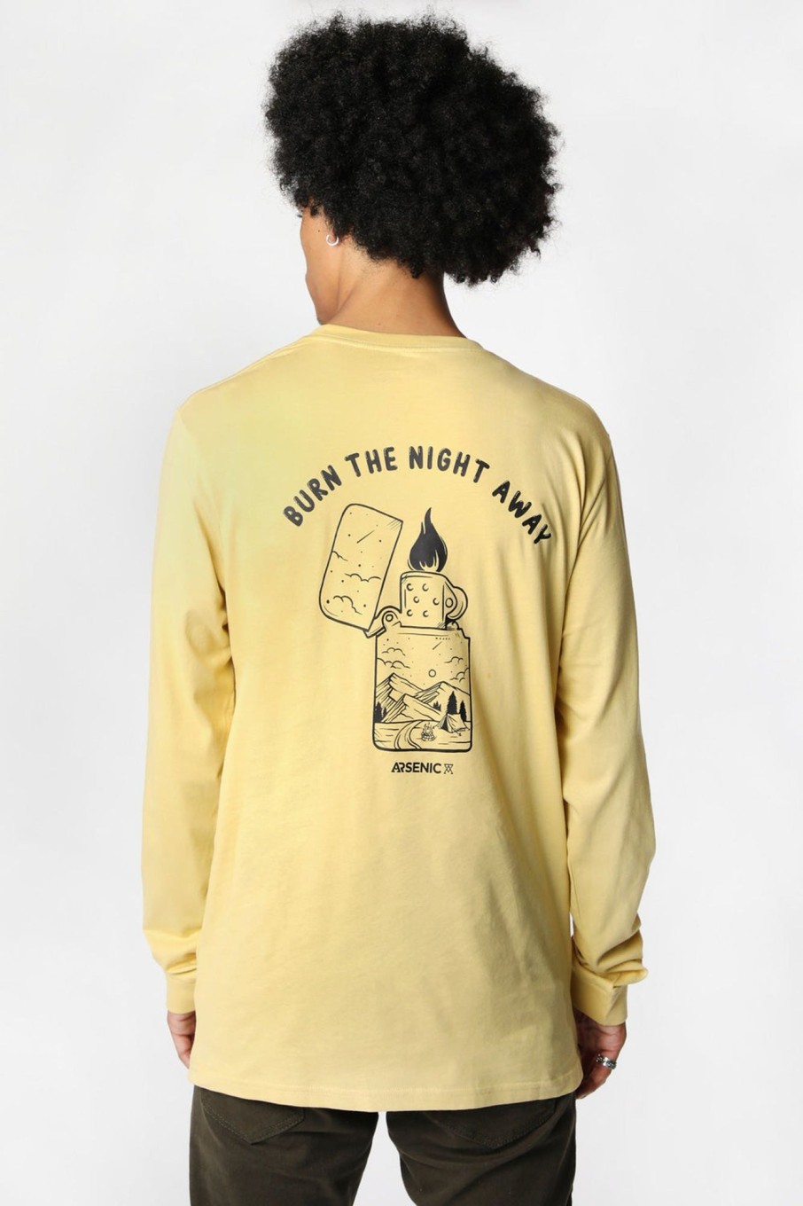 Mens Arsenic | Arsenic Mens Burn The Night Away Long Sleeve Top Pale Yellow