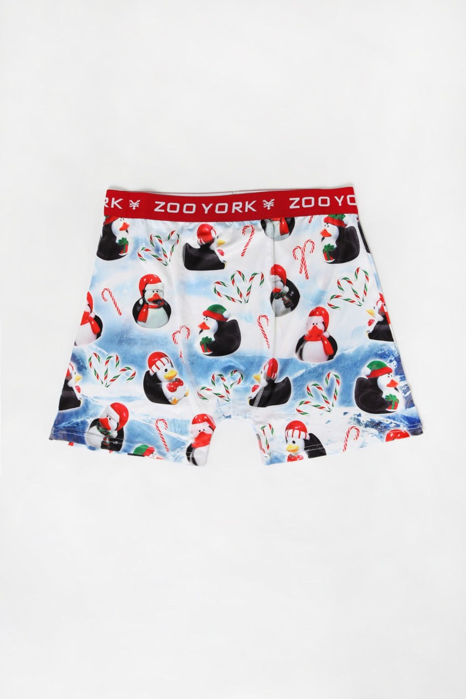 Mens Zoo York | Zoo York Mens Xmas Penguins Boxer Brief Blue