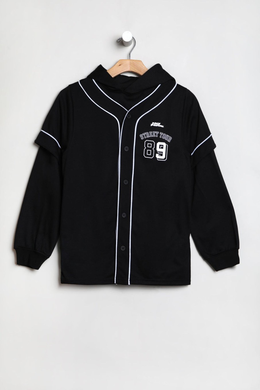 Youth No Fear | No Fear Youth Long Sleeve Baseball Jersey Black