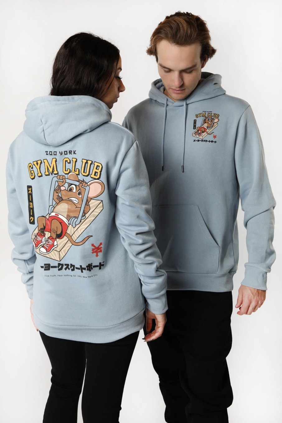 Unisex Zoo York | Zoo York Unisex Gym Club Hoodie Baby Blue