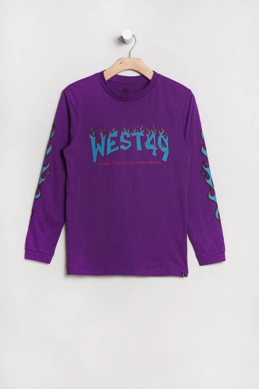 Youth West49 | West49 Youth Flame Logo Long Sleeve Top Purple