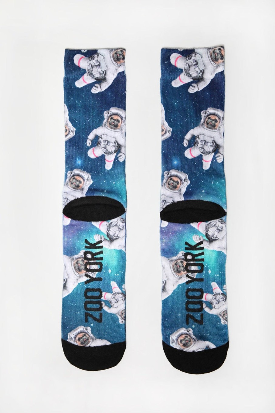 Mens Zoo York | Zoo York Mens Astronaut Pugs Crew Socks Green