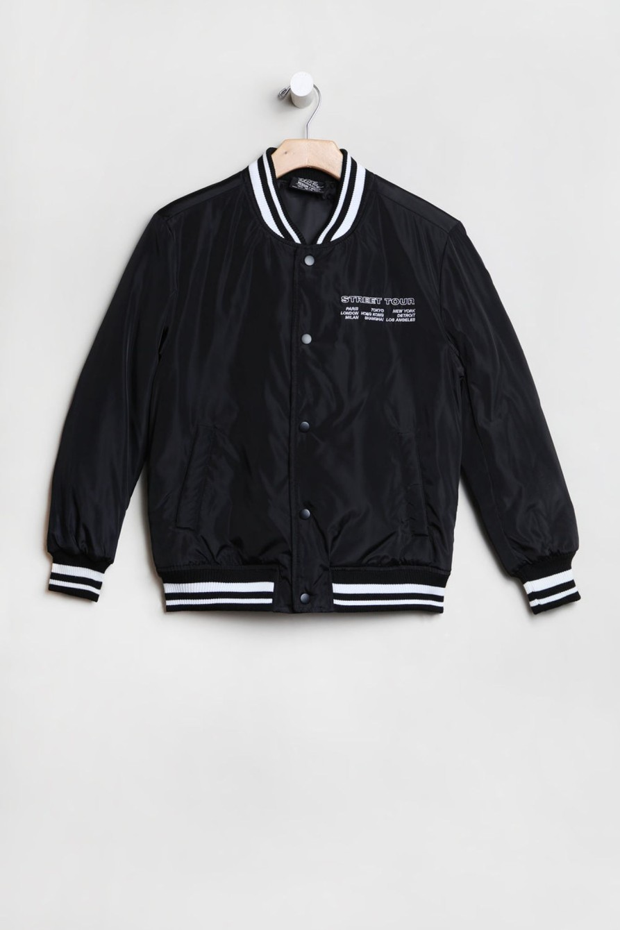 Youth No Fear | No Fear Youth Varsity Jacket Black