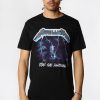 Mens West49 | Mens Metallica Ride The Lightning T-Shirt Black