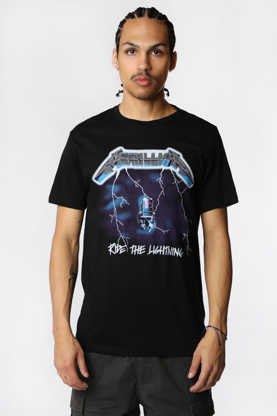 Mens West49 | Mens Metallica Ride The Lightning T-Shirt Black