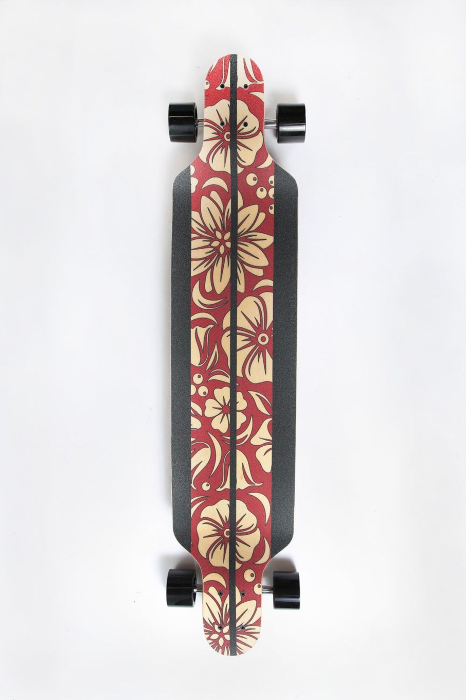 Skate Wonderful | Wonderful Striped Floral Longboard 42" Red